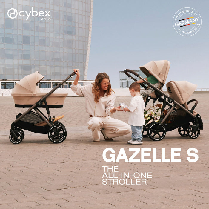cybex gazelle dimensions Cybex Gazelle S Stroller Taupe Frame with Stormy Blue Seat