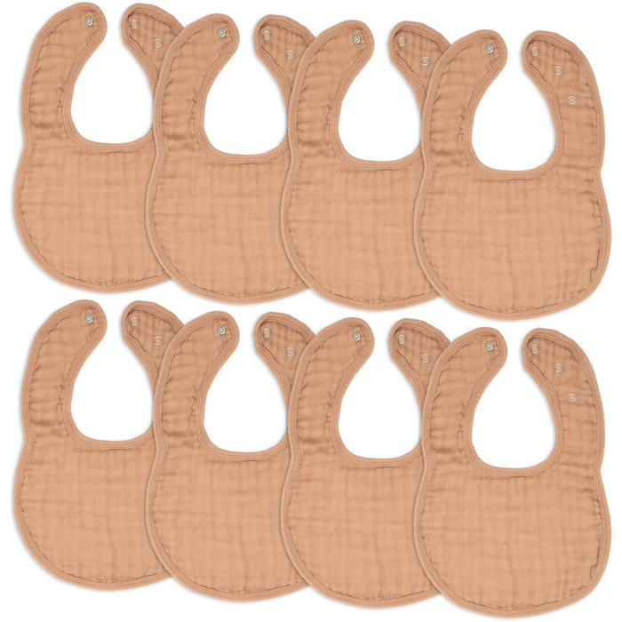 Muslin Bibs in Caramel