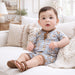 Wild Wrangler/Blue Western Bamboo Shorty Romper for Boys - Nature Baby Outfitter