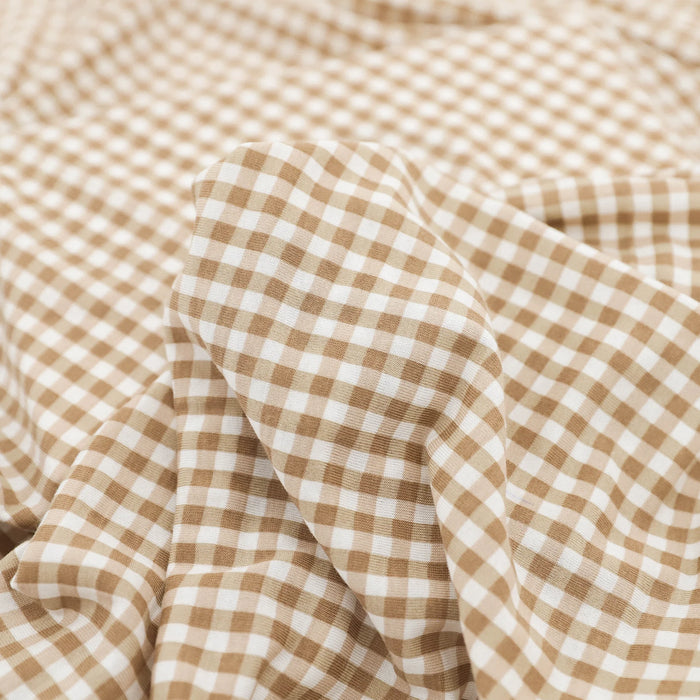 Stretch Knit Swaddle Blanket - Cinnamon Gingham