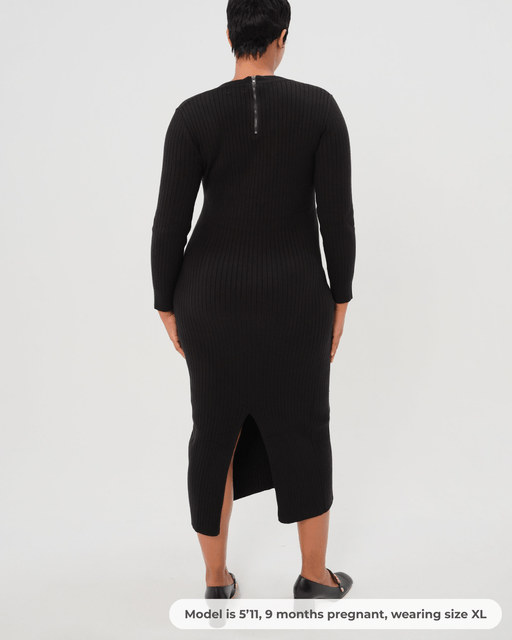 Full Body Ribbed Maternity & Nursing Midi Sweater Dress - Nature Baby Outfitter