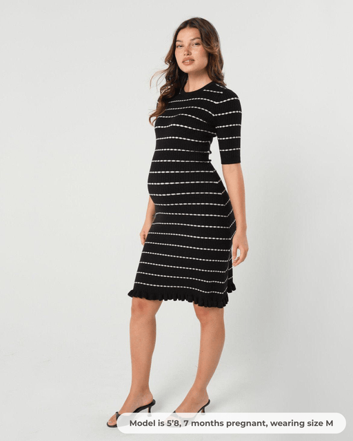Louie Striped Knit Maternity & Nursing Dress - Nature Baby Outfitter