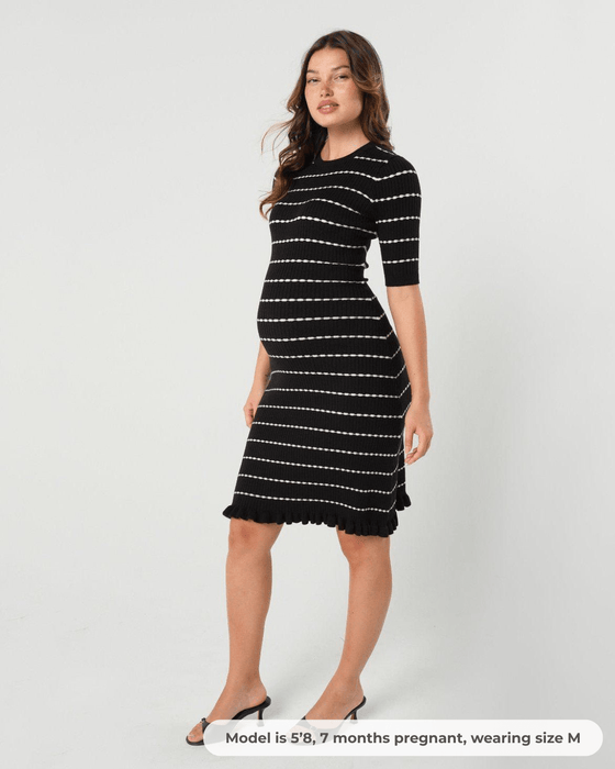 Louie Striped Knit Maternity & Nursing Dress - Nature Baby Outfitter