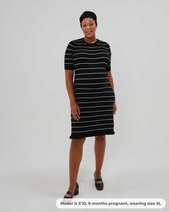 Louie Striped Knit Maternity & Nursing Dress - Nature Baby Outfitter