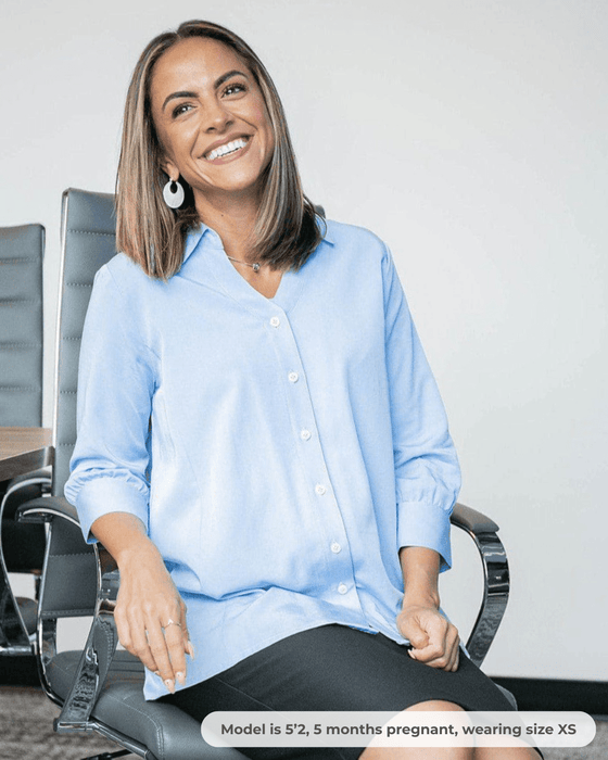 No-Gap Maternity Nursing Button Down Shirt in TENCEL (Regular & Petite) - Nature Baby Outfitter