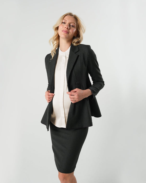 Short Sleeve Satin Maternity Shell Top with Concealed Nursing Zip - Nature Baby Outfitter