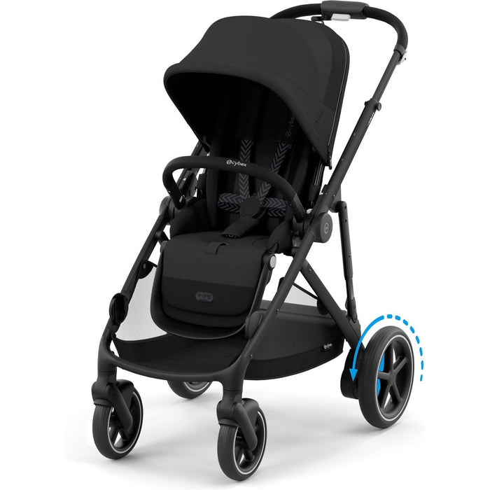 Cybex e-Gazelle S Electronic Assist Stroller, Silver Frame/Moon Black