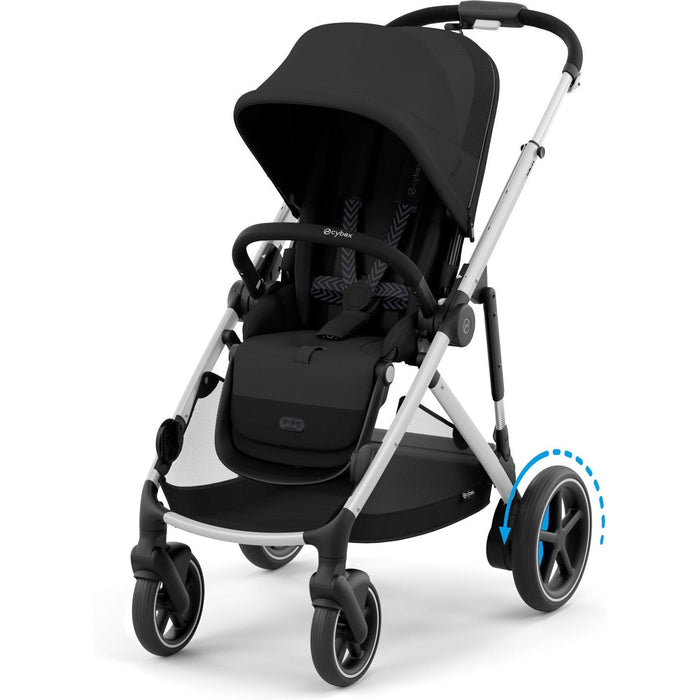 Cybex e-Gazelle S Electronic Assist Stroller, Silver Frame/Moon Black