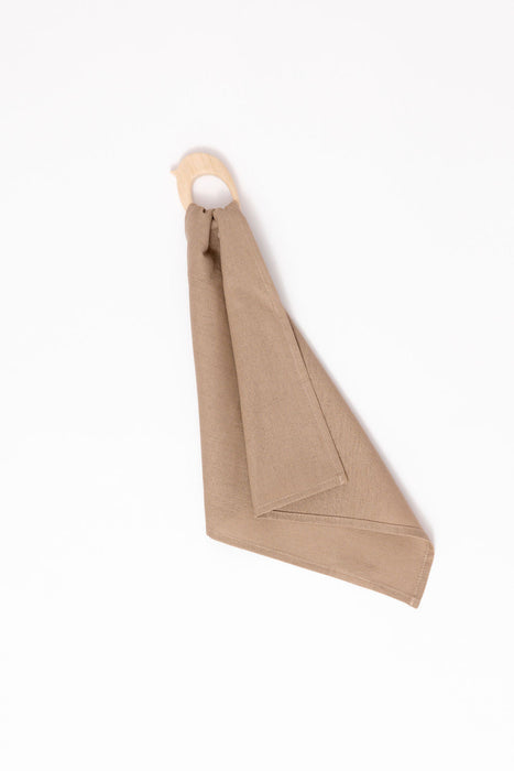 Desert Lark - Linen + Maple Ring Teether - Nature Baby Outfitter