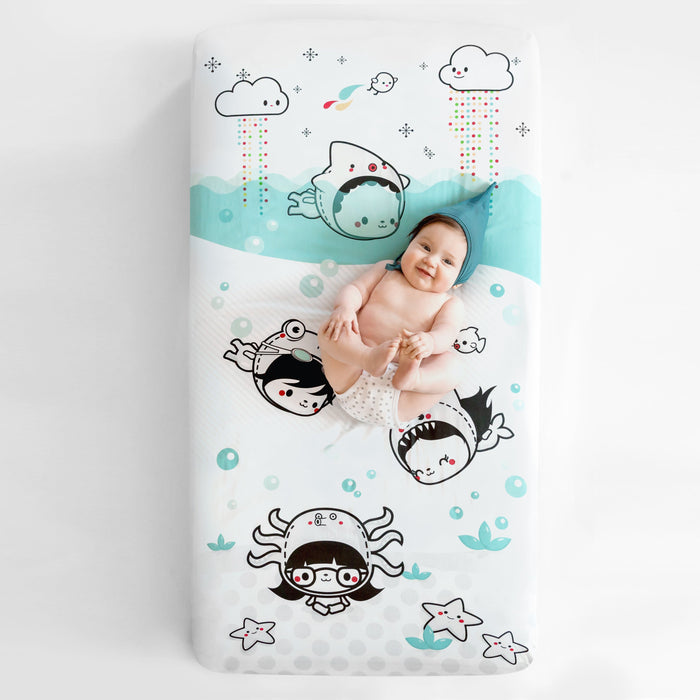 Dive In Organic Standard Size Crib Sheet - Nature Baby Outfitter