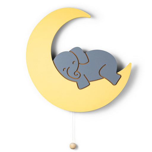 LumiDreams Wall Light - Kid's Decor Nightlight Elephant on Moon - Nature Baby Outfitter