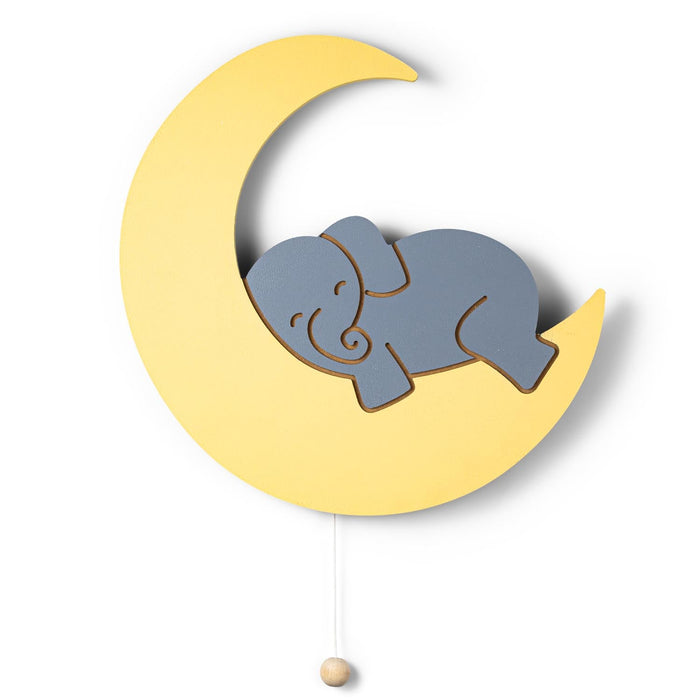 LumiDreams Wall Light - Kid's Decor Nightlight Elephant on Moon - Nature Baby Outfitter