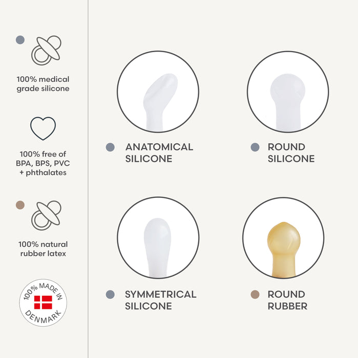 FRIGG Baby's First Pacifier Floral Heart (Blush) 4-Pack - Nature Baby Outfitter