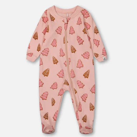 Christmas Cookies Pink Organic Cotton Footie Pajamas