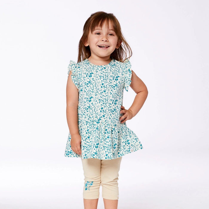 Turquoise Floral Tunic Top