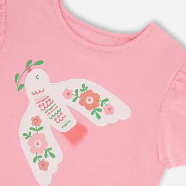 Pink Organic Cotton Puffed Sleeve Tee