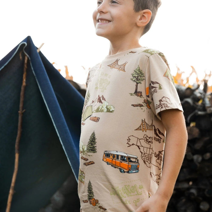 Camping Print Organic Cotton Tee