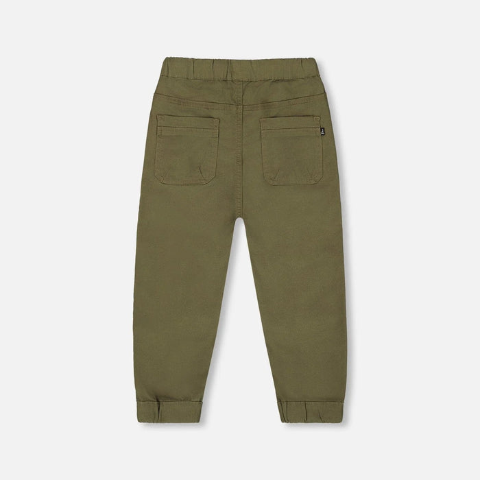 Olive Green Twill Joggers