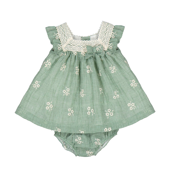 Eucalyptus Embroidered Dress & Bloomers