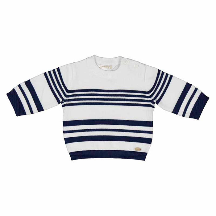 Navy Striped Knit Sweater