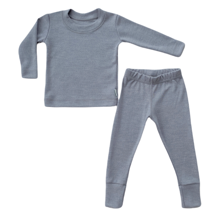 Merino Thermal Base-layer Set  - silver gray - Nature Baby Outfitter