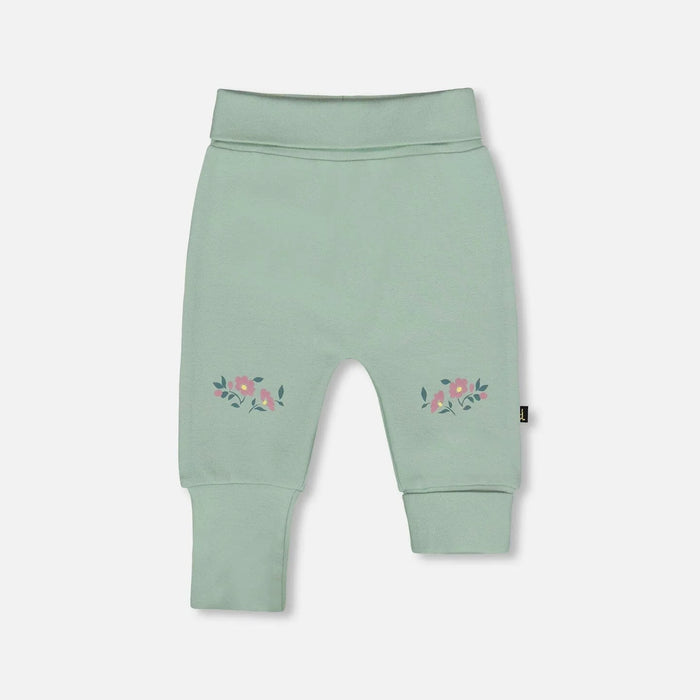 Jade Flower Knee Organic Cotton Pants