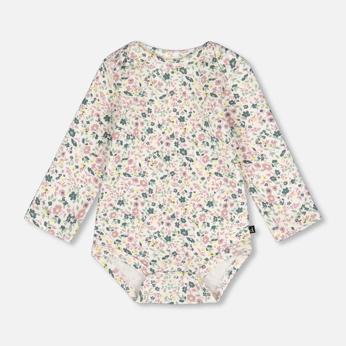 Printed Floral Organic Cotton Long Sleeve Bodysuit