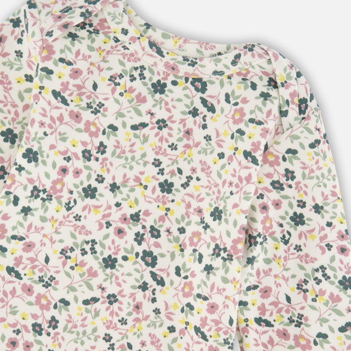 Printed Floral Organic Cotton Long Sleeve Bodysuit