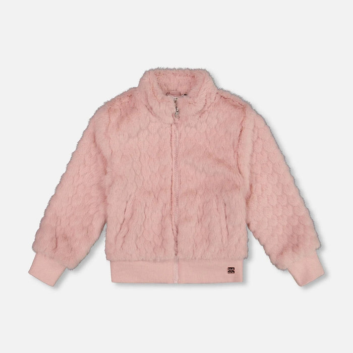 Rose Tan Faux Fur Jacquard Jacket