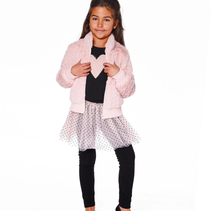 Rose Tan Faux Fur Jacquard Jacket