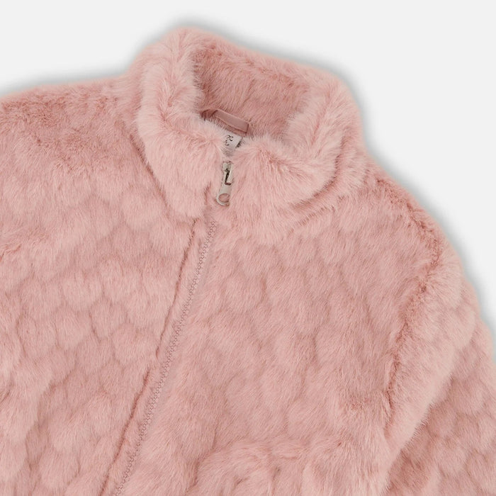 Rose Tan Faux Fur Jacquard Jacket