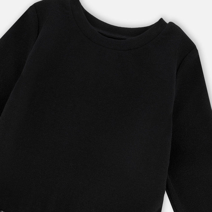 Black Houndstooth Jacquard Dress