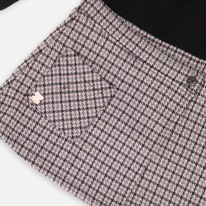 Black Houndstooth Jacquard Dress