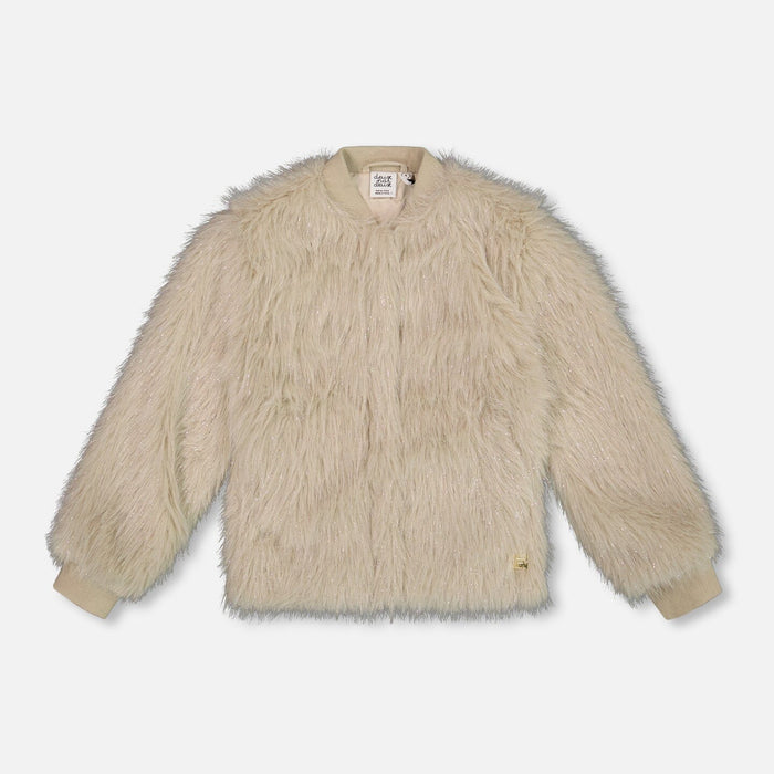 Beige Short Faux Fur Coat