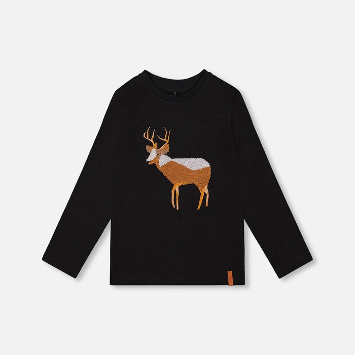 Boucle Deer Organic Cotton Long Sleeve Top