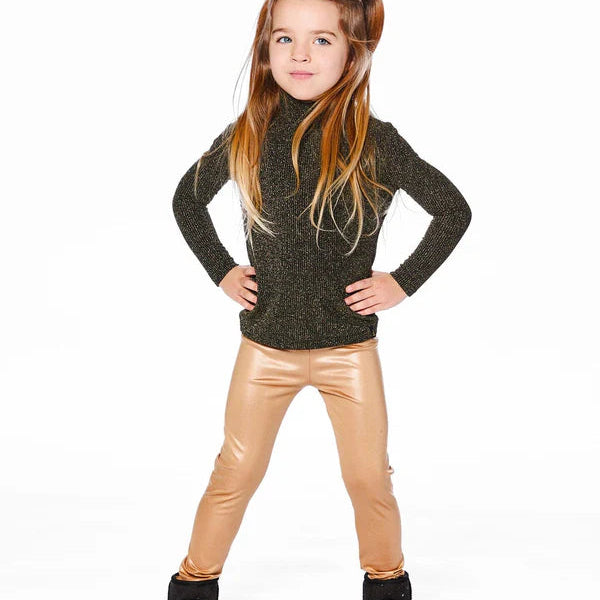 Golden Beige Stretch Jersey Leggings