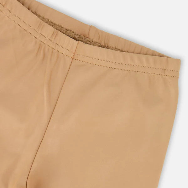 Golden Beige Stretch Jersey Leggings