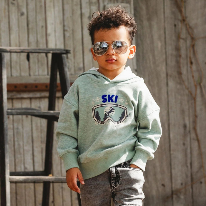 Jade Ski Goggles Brushed Jersey Hooded Sweatshirt