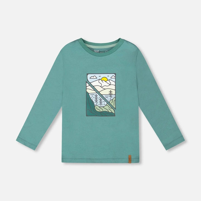 Forest Sage Long Sleeve Cotton Jersey Top
