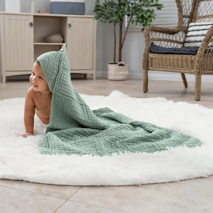 Fern Hooded Muslin Baby Towel (Single)