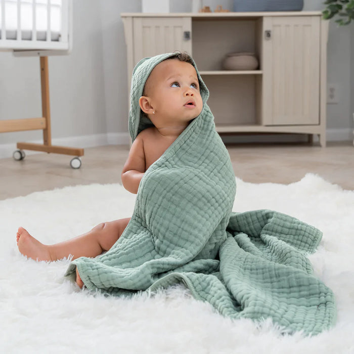 Fern Hooded Muslin Baby Towel (Single)