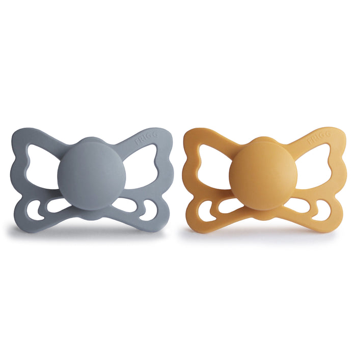 FRIGG Butterfly Anatomical Silicone Pacifier 2-Pack (6-18 Months) - Nature Baby Outfitter