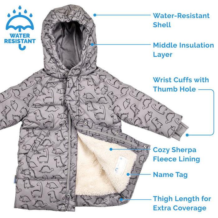 Glacier Dino Toasty Dry Water Resistant Puffy Coat