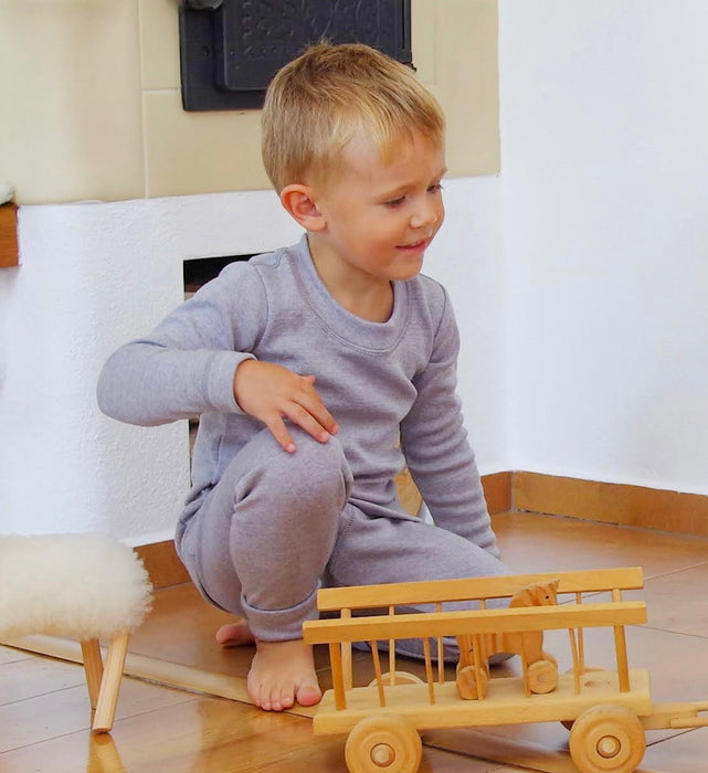 Merino Thermal Base-layer Set  - silver gray - Nature Baby Outfitter