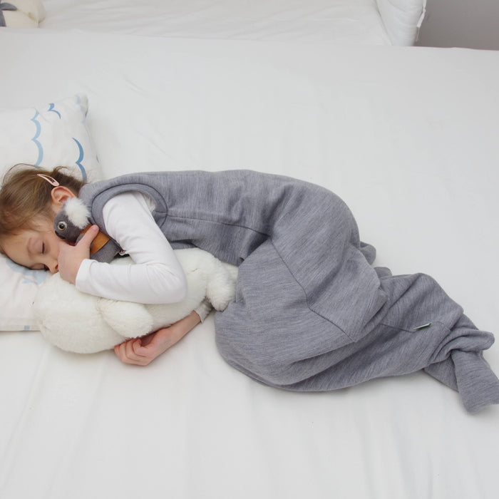 2-LAYER MERINO WOOL SLEEP SACK WITH OPEN LEGS - silver gray - Nature Baby Outfitter
