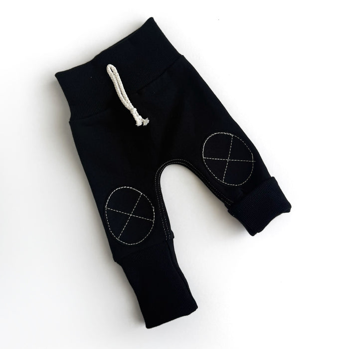 Black French Terry Knee Patch Joggers