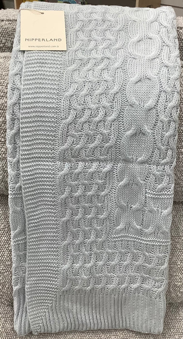 Blue Knitted Baby Blanket
