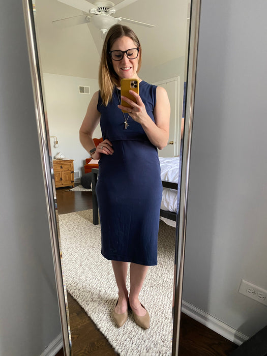 Little Breastfeeding Dress - Navy