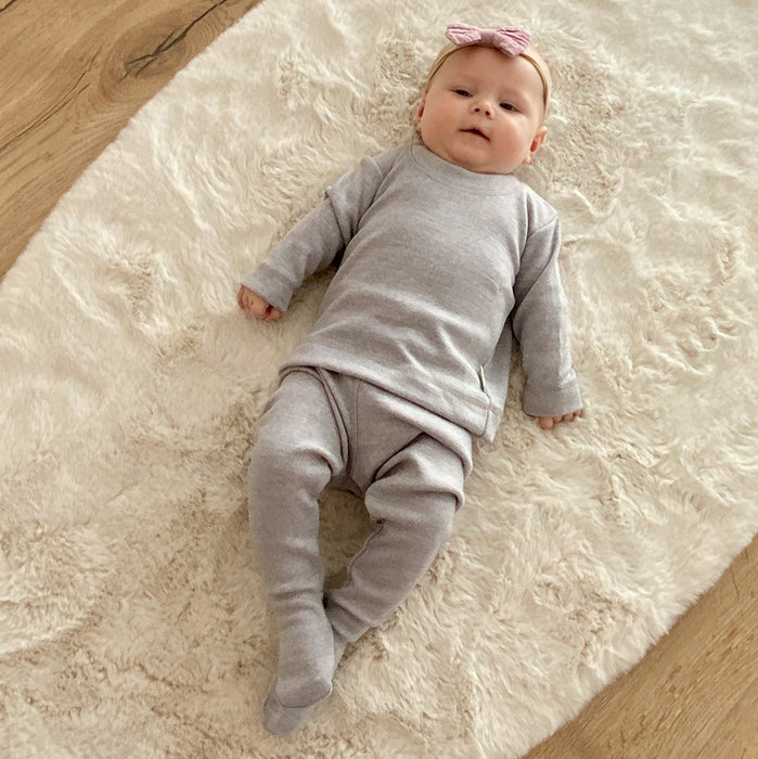 Merino Thermal Base-layer Set  - silver gray - Nature Baby Outfitter