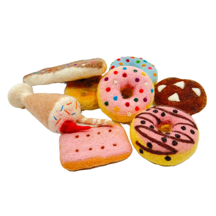 **Pre-order (Ships in 2-3 Weeks)**Handmade in Nepal 100% Wool Felt Foods Play Set for Pretend Cooking and Farmer's Market Play